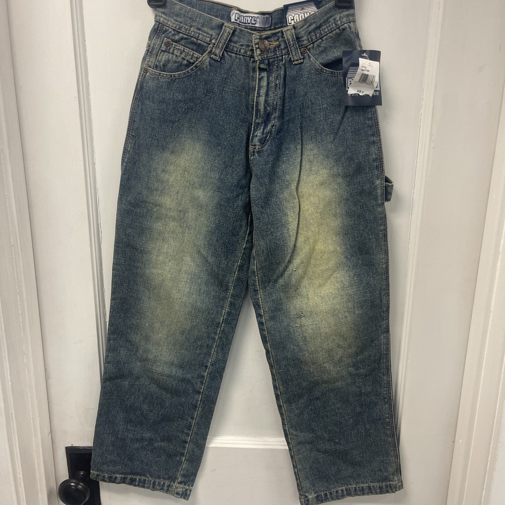 Panyc Boys Jeans Size 8 Blue Carpenter Style Distressed NWT